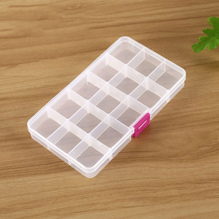 Removable Grid Plastic 15 Slots Box Organizer for Jewelry Earring Fishing Hook Small Accessories