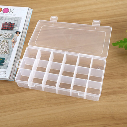 Plastic Organizer Container Storage Box 18 Slots Removable Grid Compartment for Jewelry Earring Fishing Hook Small Accessories