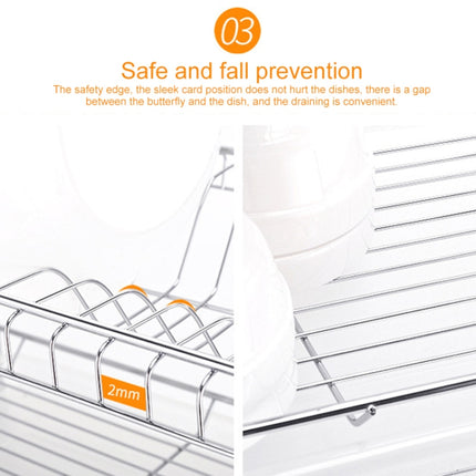 Multi-function Kitchen Stainless Steel Three Layers Arch Shape Rack Hanging Bowl Dish Holder