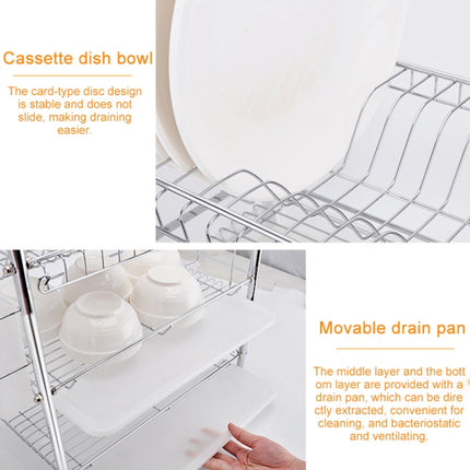 Multi-function Kitchen Stainless Steel Three Layers Arch Shape Rack Hanging Bowl Dish Holder