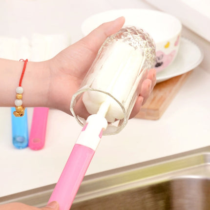 10 PCS Removable Handle Sponge Cleaning Cup Brushes Wash Cup Brush for Glass Milk Bottle / Coffee Cup / Glass Cup, Size: 25.5x6cm, Random Color Delivery