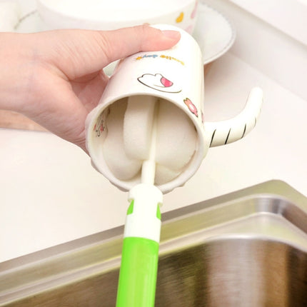 10 PCS Removable Handle Sponge Cleaning Cup Brushes Wash Cup Brush for Glass Milk Bottle / Coffee Cup / Glass Cup, Size: 25.5x6cm, Random Color Delivery