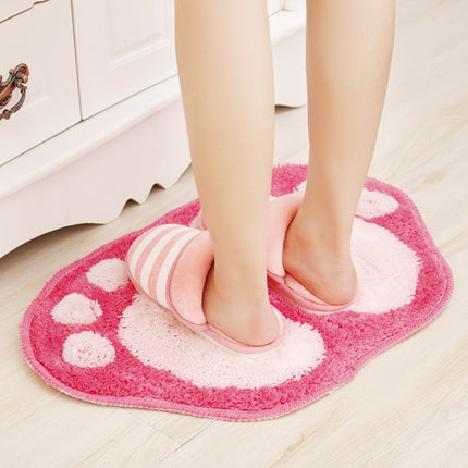 1390 Foot-shaped Non Slip Shaggy Soft Water Absorption Bedroom Bathroom Carpet Mat
