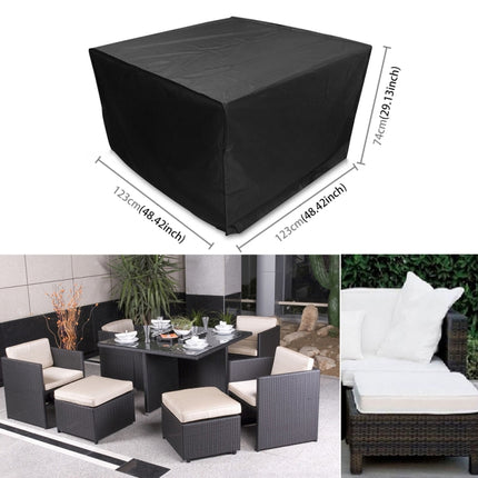 Anti-UV Waterproof Dust-proof 210D Oxford Cloth Folding Table Chairs Protective Cover Outdoor Furniture Set Cover, Size: 123*123*74cm(Black)