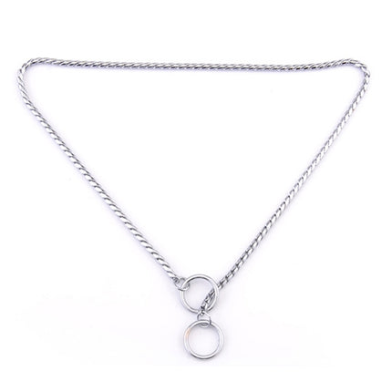 Pet Collars Pet Neck Strap Dog Neckband Snake Chain Dog Chain  Solid  Metal Chain Dog Collar，Length:35cm, 35cm - DealBuddy