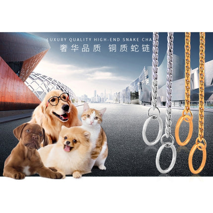 Pet Collars Pet Neck Strap Dog Neckband Snake Chain Dog Chain  Solid  Metal Chain Dog Collar，Length:60cm, 60cm - DealBuddy