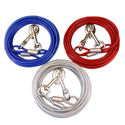 Double-end Steel Wire Rope Pet Dogs 2 in 1 Traction Rope Pet Walking Leads With Handle, Length: 3m,Random Color Delivery, Length: 3m - DealBuddy