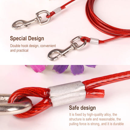 Double-end Steel Wire Rope Pet Dogs 2 in 1 Traction Rope Pet Walking Leads With Handle, Length: 3m,Random Color Delivery, Length: 3m - DealBuddy