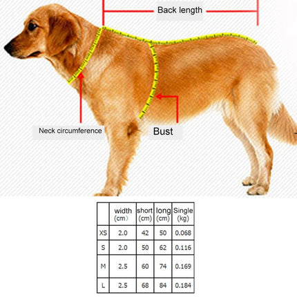 Pet Dogs A7 Reflective Polyester Chest Harness Lead Leash Traction Big Dogs Safety Chain Rope Collar, Size: L, 2.5*68*84cm, Size: L, 2.5*68*84cm - DealBuddy