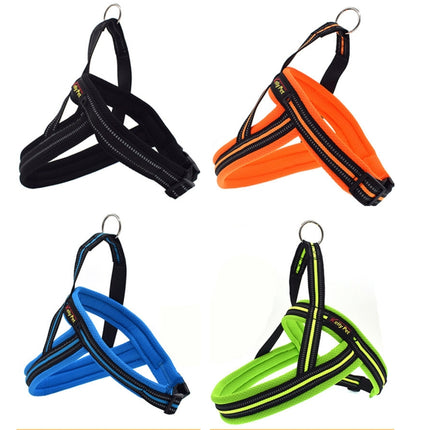 Pet Dogs A7 Reflective Polyester Chest Harness Lead Leash Traction Big Dogs Safety Chain Rope Collar, Size: S, 2.0*50*62cm, Size: S, 2.0*50*62cm - DealBuddy