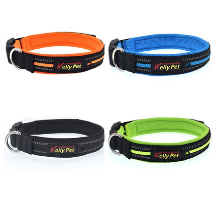 Pet Dogs Polyester Reflective Breathable Pets Collar Traction Lead Leash, Size: L, 2.5*47*54cm, Size: L, 2.5*47*54cm - DealBuddy