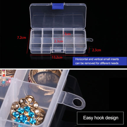 10 PCS Removable Grid Plastic Box Organizer for Jewelry Earring Fishing Hook Small Accessories, Size: Small, 10 Slots, 10 Slots (Pink+Blue), 10 Slots (Orange + blue), 10 Slots (Purple+Blue), 10 Slots  (White+Pink), 10 Slots  (White+Blue) - DealBuddy