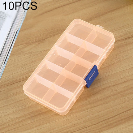 10 PCS Removable Grid Plastic Box Organizer for Jewelry Earring Fishing Hook Small Accessories, Size: Small, 10 Slots, 10 Slots (Pink+Blue), 10 Slots (Orange + blue), 10 Slots (Purple+Blue), 10 Slots  (White+Pink), 10 Slots  (White+Blue) - DealBuddy