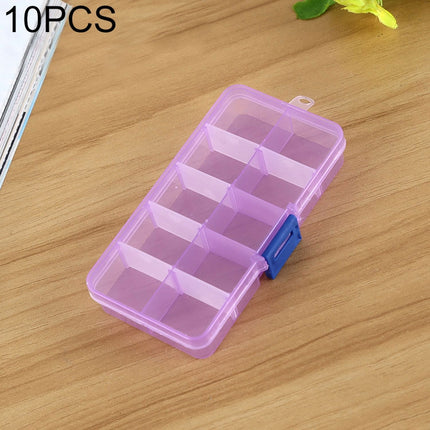 10 PCS Removable Grid Plastic Box Organizer for Jewelry Earring Fishing Hook Small Accessories, Size: Small, 10 Slots, 10 Slots (Pink+Blue), 10 Slots (Orange + blue), 10 Slots (Purple+Blue), 10 Slots  (White+Pink), 10 Slots  (White+Blue) - DealBuddy