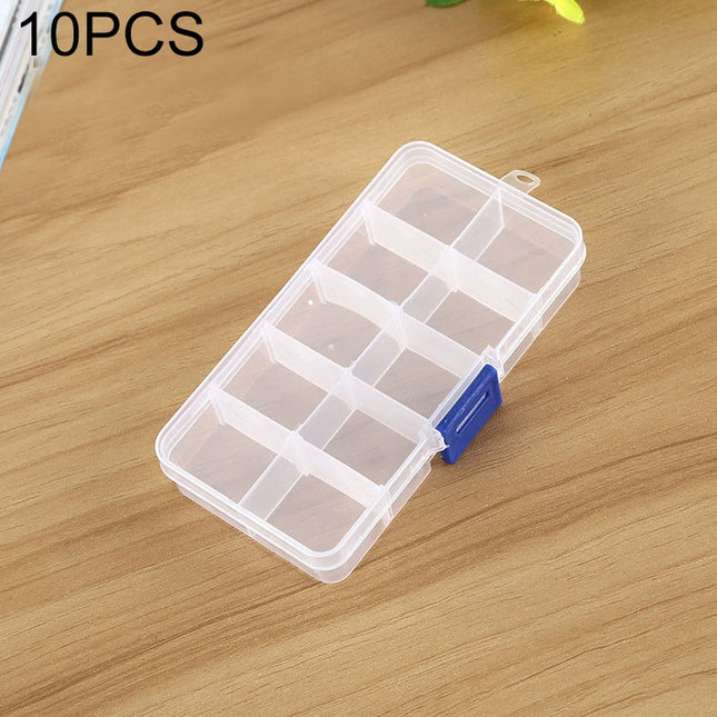 10 PCS Removable Grid Plastic Box Organizer for Jewelry Earring Fishing Hook Small Accessories, Size: Small, 10 Slots, 10 Slots  (White+Blue), 10 Slots (Pink+Blue), 10 Slots (Orange + blue), 10 Slots (Purple+Blue), 10 Slots  (White+Pink) - DealBuddy