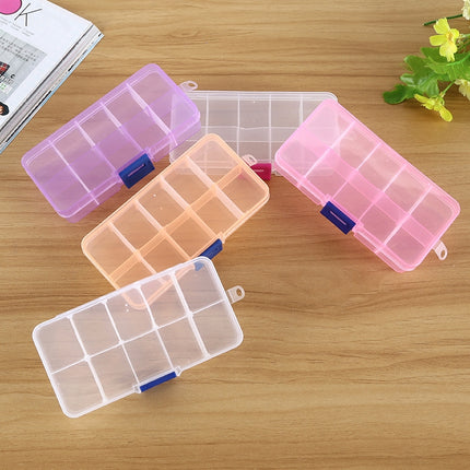 10 PCS Removable Grid Plastic Box Organizer for Jewelry Earring Fishing Hook Small Accessories, Size: Small, 10 Slots, 10 Slots (Pink+Blue), 10 Slots (Orange + blue), 10 Slots (Purple+Blue), 10 Slots  (White+Pink), 10 Slots  (White+Blue) - DealBuddy