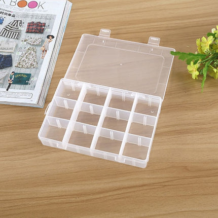 Plastic Removable Grid 24 Slots Box Organizer Storage Container for Jewelry Earring