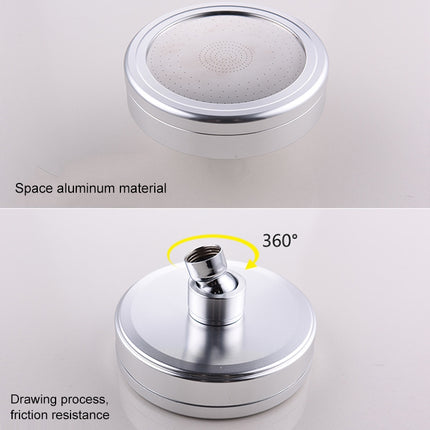 Removable and Washable Space Aluminum Plated Round Pressurized Top Spray Shower Head, Size: 82mm