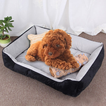 Dog Bone Pattern Big Soft Warm Kennel Pet Dog Cat Mat Blanket, with Blanket Size: S, 60×45×15cm, Size: S - DealBuddy