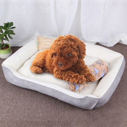 Dog Bone Pattern Big Soft Warm Kennel Pet Dog Cat Mat Blanket, with Blanket Size: S, 60×45×15cm, Size: S - DealBuddy