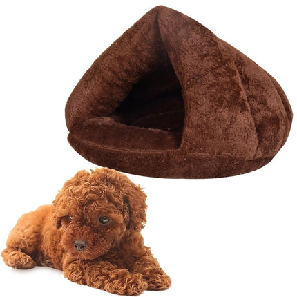 Triangular Cat Kennel Warm Thicken Mongolian Yurt Pet Dogs Cats House Size: M, 40×40×30cm, Size: M - DealBuddy