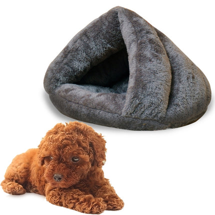 Triangular Cat Kennel Warm Thicken Mongolian Yurt Pet Dogs Cats House Size: M, 40×40×30cm, Size: M - DealBuddy