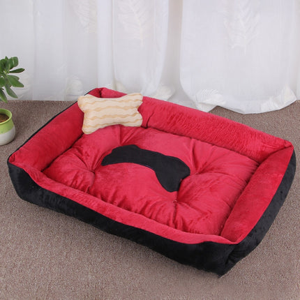 Dog Bone Pattern Big Soft Warm Kennel Pet Dog Cat Mat Blanket, Size: M, 70×50×15cm, Size: M - DealBuddy