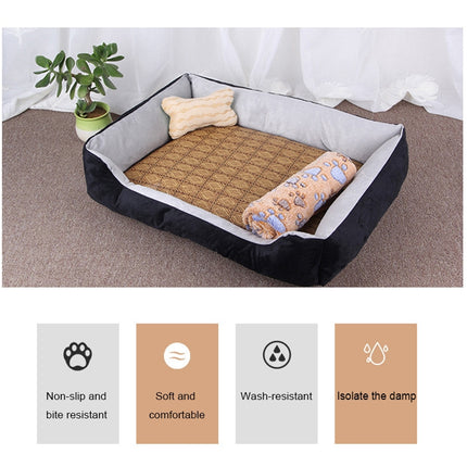 Dog Bone Pattern Big Soft Warm Kennel Pet Dog Cat Mat Blanket, Size: M, 70×50×15cm, Size: M - DealBuddy