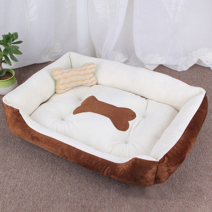 Dog Bone Pattern Big Soft Warm Kennel Pet Dog Cat Mat Blanket, Size: M, 70×50×15cm, Size: M