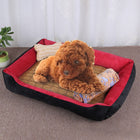 Dog Bone Pattern Big Soft Warm Kennel Pet Dog Cat Mat Blanket, with Rattan Mat & Blanket Size: L, 80×60×15cm, Size: L - DealBuddy