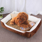 Dog Bone Pattern Big Soft Warm Kennel Pet Dog Cat Mat Blanket, with Rattan Mat & Blanket Size: L, 80×60×15cm, Size: L - DealBuddy