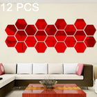 12 PCS 3D Hexagonal Mirror Wall Stickers Set, Size: 10*10cm