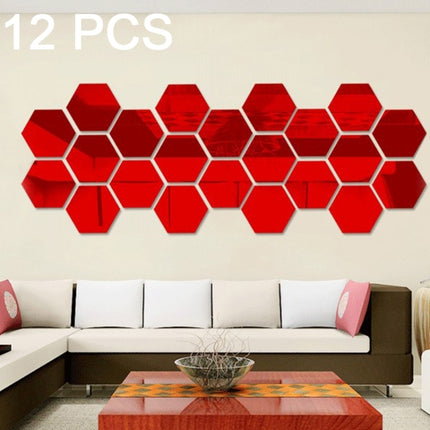 12 PCS 3D Hexagonal Mirror Wall Stickers Set, Size: 10*10cm, Size: 10*10cm (Black), Size: 10*10cm (Gold), Size: 10*10cm (Red), Size: 10*10cm (Silver) - DealBuddy