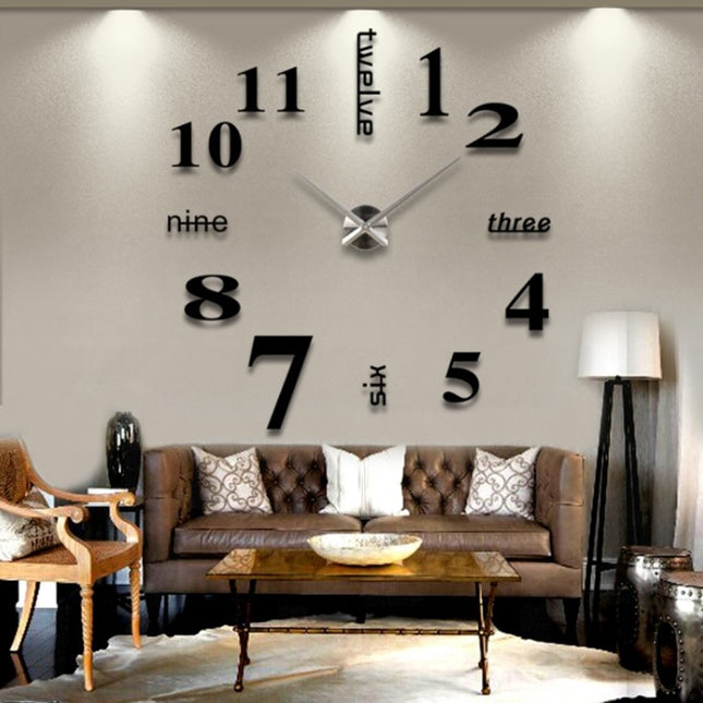Creative 3D Mirror DIY Wall Sticker Clock, Size: 120*120cm