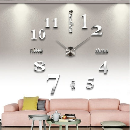 Creative 3D Mirror DIY Wall Sticker Clock, Size: 120*120cm, Size: 120*120cm(Black), Size: 120*120cm(White), Size: 120*120cm(Yellow) - DealBuddy
