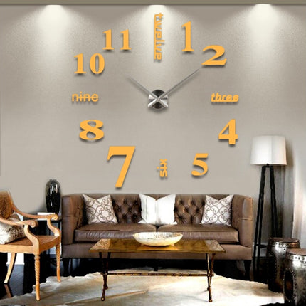 Creative 3D Mirror DIY Wall Sticker Clock, Size: 120*120cm, Size: 120*120cm(White), Size: 120*120cm(Yellow), Size: 120*120cm(Black) - DealBuddy