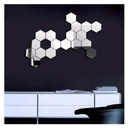12 PCS 3D Hexagonal Mirror Wall Stickers Set, Size: 8*8cm, Size: 8*8cm(Silver), Size: 8*8cm (Black), Size: 8*8cm(Gold), Size: 8*8cm(Blue)