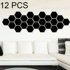 12 PCS 3D Hexagonal Mirror Wall Stickers Set, Size: 4*4cm