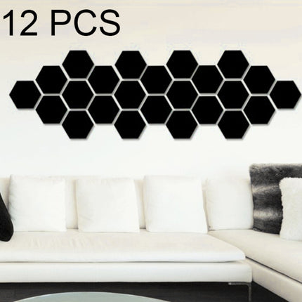 12 PCS 3D Hexagonal Mirror Wall Stickers Set, Size: 4*4cm, Size: 4*4cm (Black), Size: 4*4cm (Gold), Size: 4*4cm (Silver) - DealBuddy