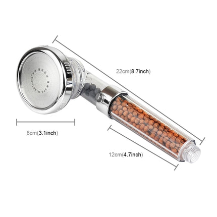 3 Settings Adjustable PC Negative Ions Shower Head, Size: Large, Interface:  2cm