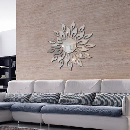 Sunflower Mirror Wall Sticker Bedroom Living Room Decoration Wall Stickers