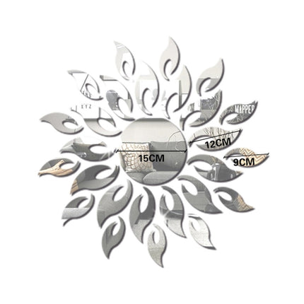 Sunflower Mirror Wall Sticker Bedroom Living Room Decoration Wall Stickers