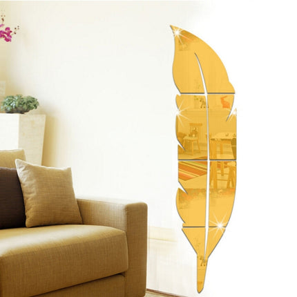 DIY Feather Style Acrylic Mirror Wall Stickers Home Room Mural Decoration Art Wall Sticker, Size: 30*120cm