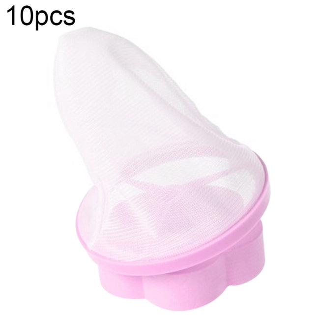 10pcs Plum-shaped Washing Machine Hair Removal Mesh Filter Bag Floating Style Washing Machine  Filtration Bag, Random Color Delivery