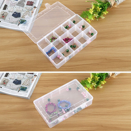 Removable Grid Compartment Plastic Box Organizerfor Jewelry Earring Fishing Hook Small Accessories, Size: Large, 15 Slots