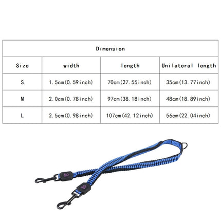 Pet Telescopic Buffer Double Traction Rope Nylon Reflective Braided Rope, Small, Length: 70cm, Random Color Delivery , Double Traction 70cm - DealBuddy