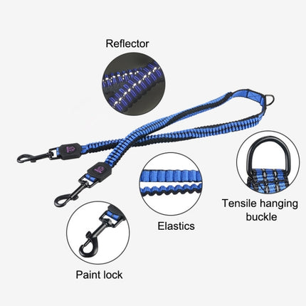 Pet Telescopic Buffer Double Traction Rope Nylon Reflective Braided Rope, Small, Length: 70cm, Random Color Delivery , Double Traction 70cm - DealBuddy