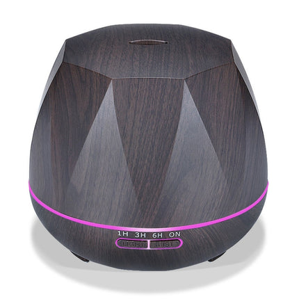Peach Shape Wood Grain Remote Control Ultrasonic Humidifier Aromatherapy Machine Automatic Alcohol Sprayer with LED Lights, Capacity: 400mL, EU Plug (Dark Wood Color), Diamond Dark Wood Color, Diamond Light Wood Color, Peach Shape Dark Wood Color - DealBuddy