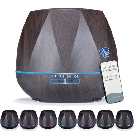 Peach Shape Wood Grain Remote Control Ultrasonic Humidifier Aromatherapy Machine Automatic Alcohol Sprayer with LED Lights, Capacity: 400mL, EU Plug (Dark Wood Color), Diamond Dark Wood Color, Diamond Light Wood Color, Peach Shape Dark Wood Color - DealBuddy