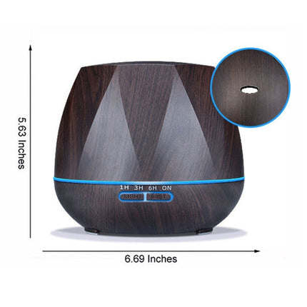 Peach Shape Wood Grain Remote Control Ultrasonic Humidifier Aromatherapy Machine Automatic Alcohol Sprayer with LED Lights, Capacity: 400mL, EU Plug (Dark Wood Color), Diamond Dark Wood Color, Diamond Light Wood Color, Peach Shape Dark Wood Color - DealBuddy